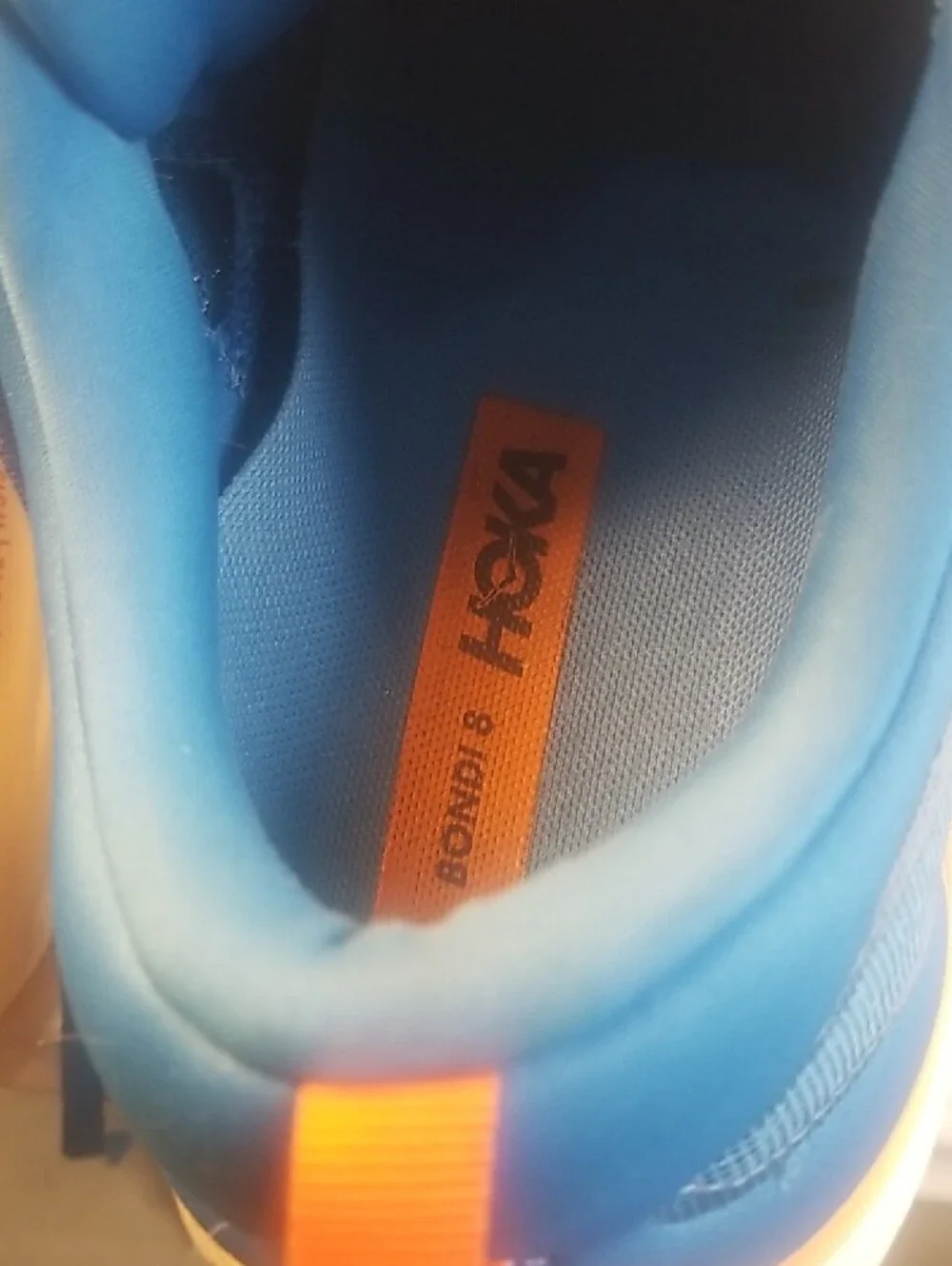 Hoka Bondi 8 men's ’s Running Shoes — Blue with Orange Accents